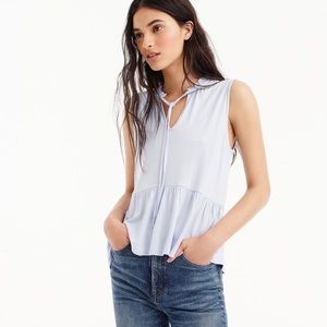 J.CREW Light Blue Ruffle Tie Front Sleeveless Top